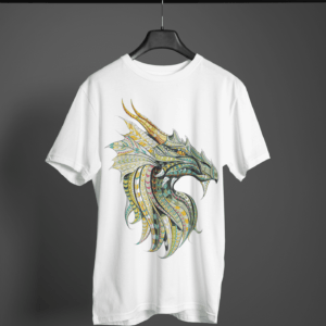 Dragon Design Round Neck Daily Wear Tshirt