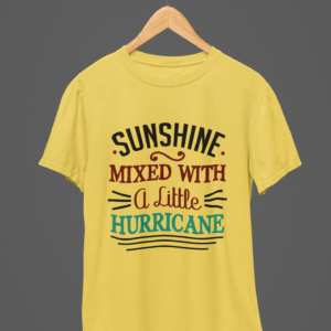 Sunshine Mixed With A Little Hurricane Round Neck Daily Wear T-shirt