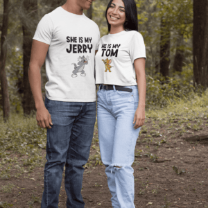 She is My Jerry - He is My Tom Round Neck Couple T-shirts