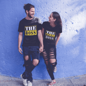 The Boss - The Real Boss Round Neck Couple T-shirts