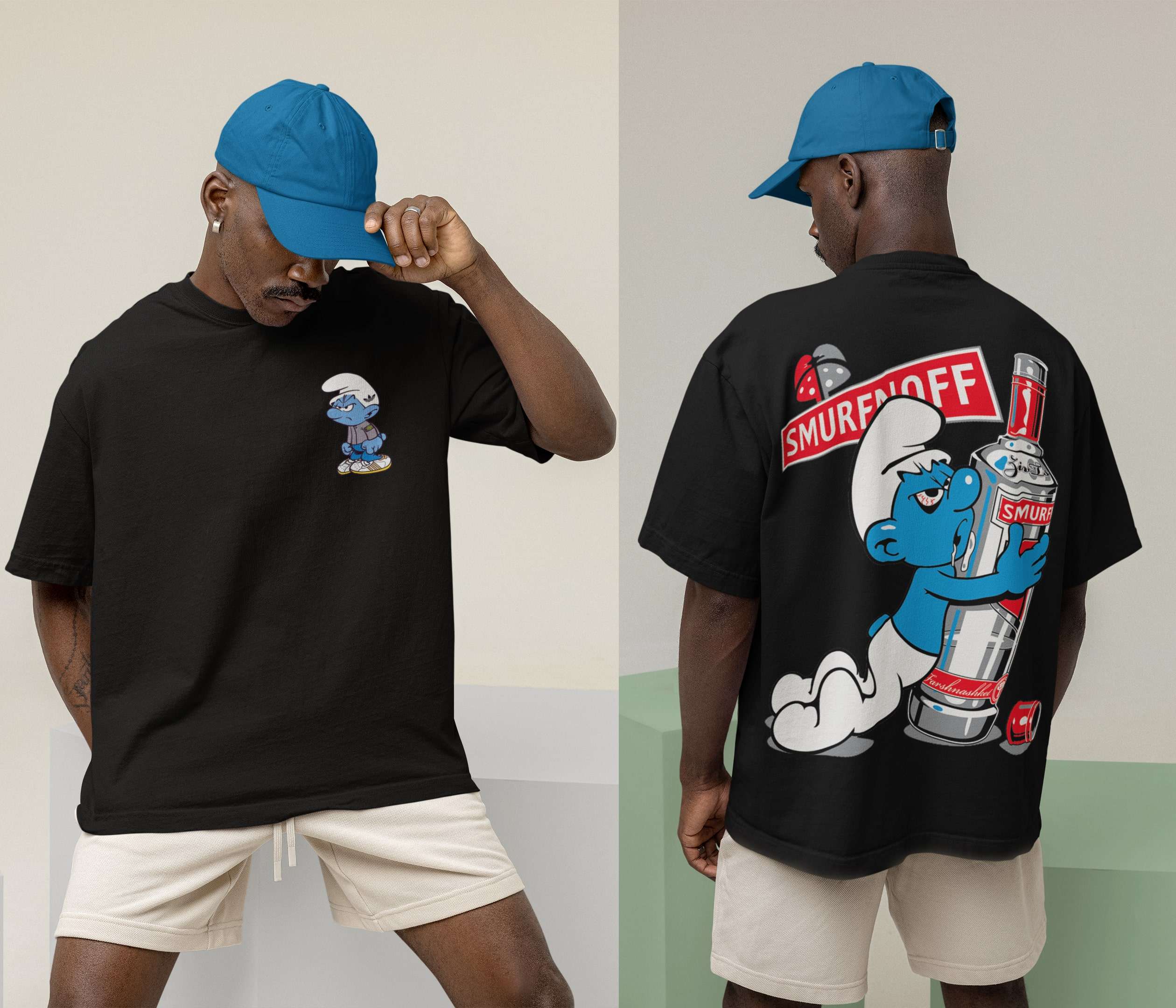 Smurfnoff black Front and back-min